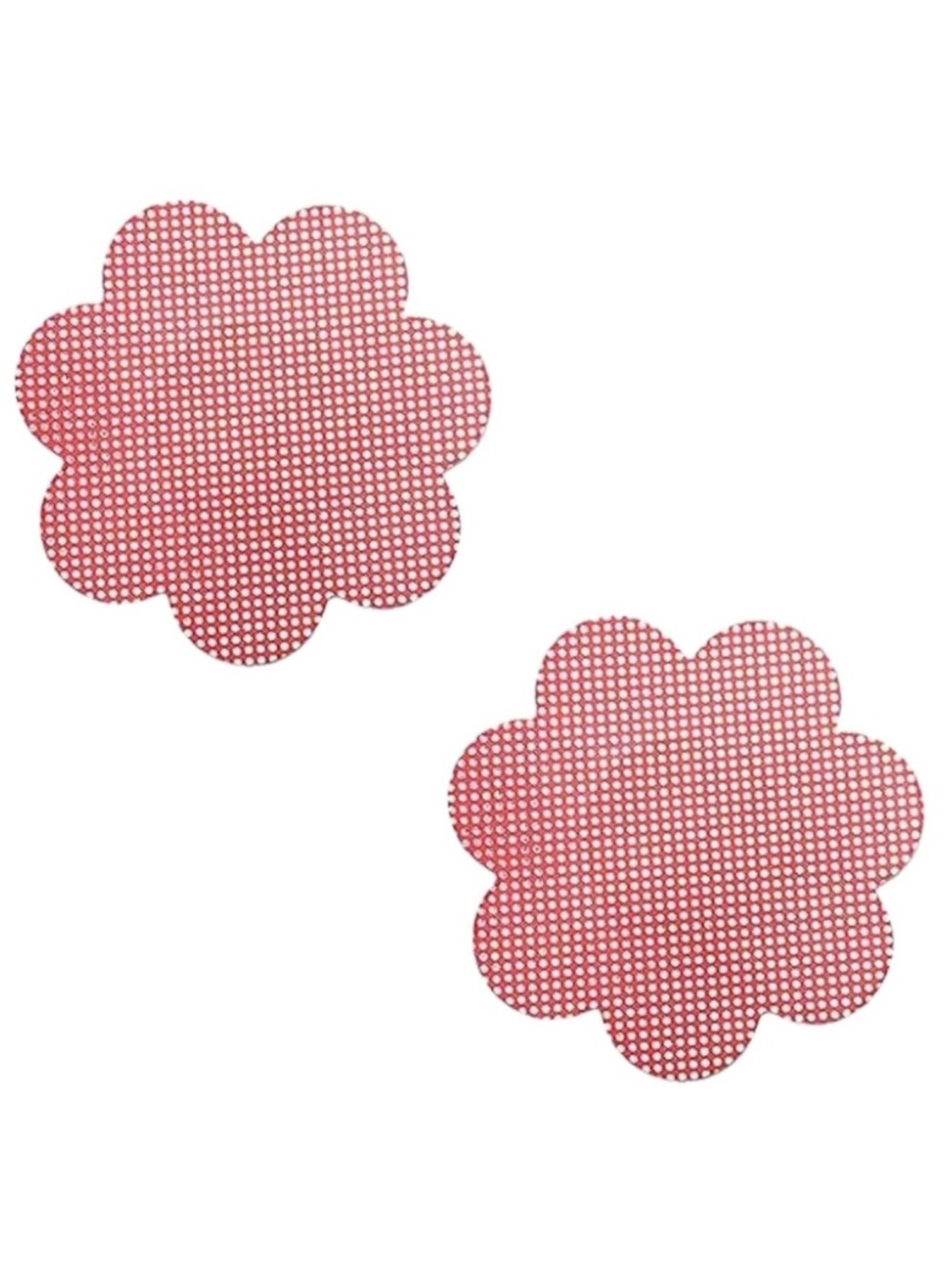Red Silver Dot Flower Nipple Covers Pasties Festival Rave